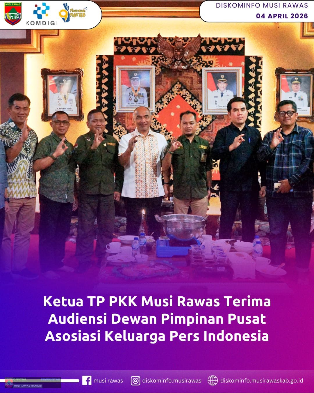 Ketua TP PKK Musi Rawas Terima Audiensi Dewan Pimpinan Pusat Asosiasi Keluarga Pers Indonesia