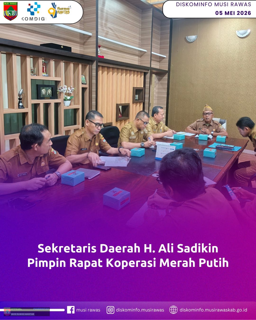 Sekretaris Daerah H. Ali Sadikin Pimpin Rapat Koperasi Merah Putih