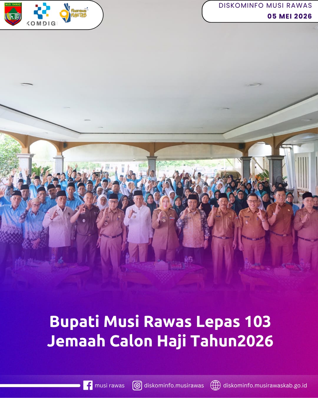 Bupati Musi Rawas Lepas 103 Jamaah Calon Haji Tahun 2026