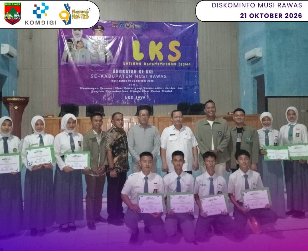 Asisten Pemerintahan dan Kesra Hadiri Penutupan Latihan Kepemimpinan Siswa se- Kabupaten Musi Rawas