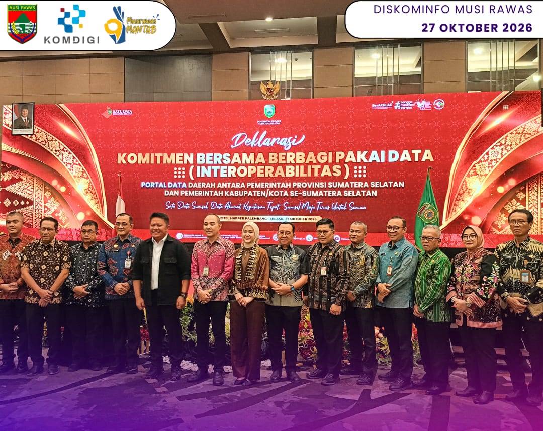 Sekda Musi Rawas Hadiri dan Tandatangani Komitmen Interoperabilitas Data Sumsel Tahun 2026