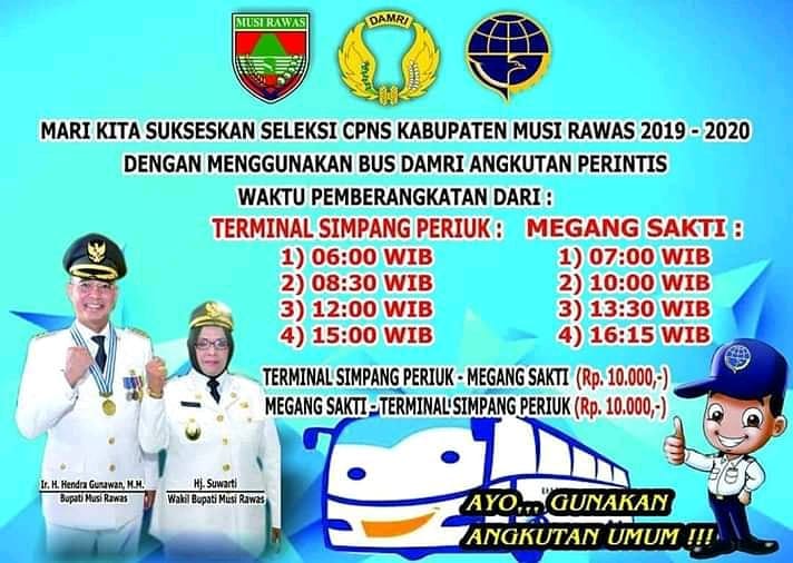 Pemkab Musi Rawas Fasilitasi Angkutan Umum Menuju Lokasi Tes SKD CPNS