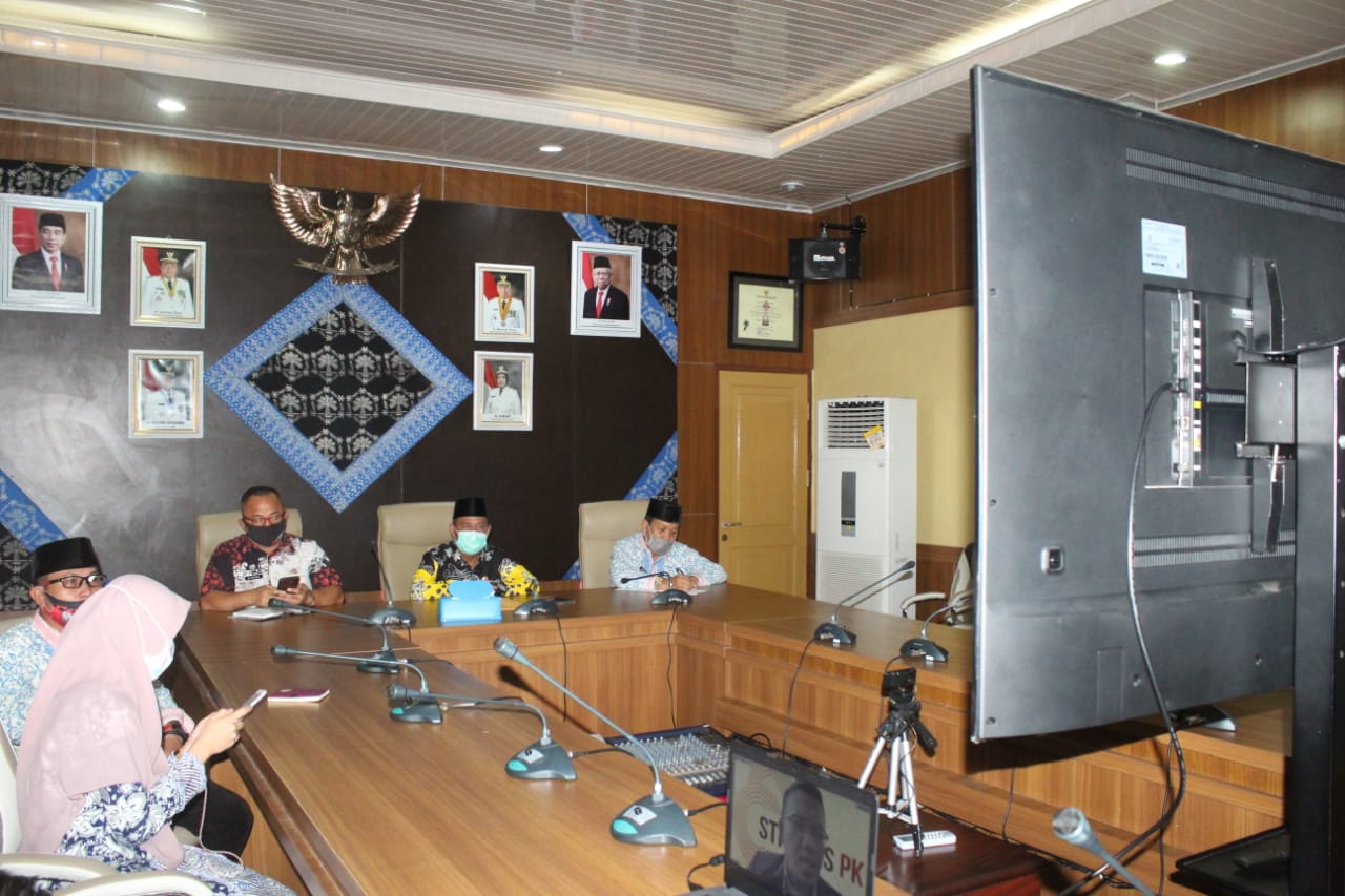 Sekda Mura Ikuti Rakor Penguatan Pelaksanaan Aksi Stranas PK Bersama KPK RI Via Virtual