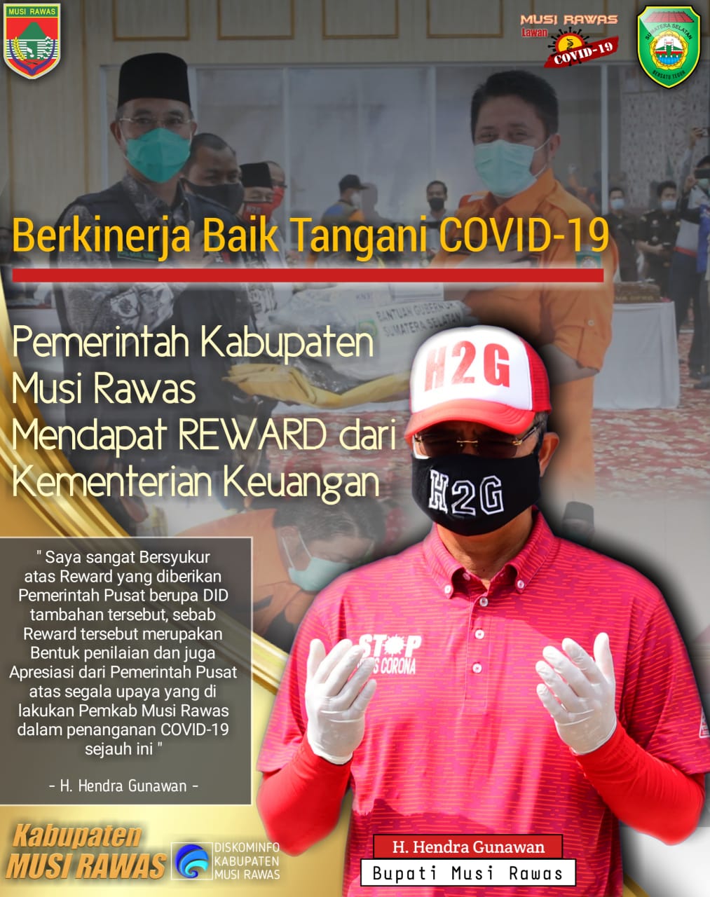 Terbaik Dalam Penangan Covid-19, Pemkab Mura Terima Reward Berupa DID Dari Pemerintah Pusat