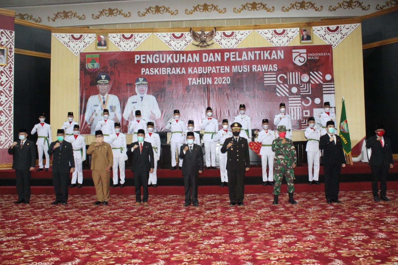 Sekda Kukuhkan Langsung PASKIBRAKA Kabupaten Musi Rawas Tahun 2020