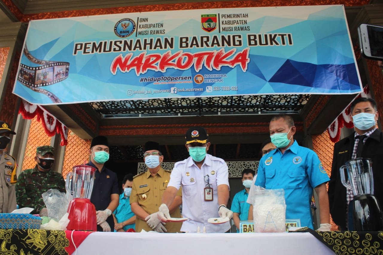 Pjs Bupati Mura Ikut Memusnahkan Barang Bukti Narkotika Golongan I Jenis Sabu Bersama Forkopimda dan