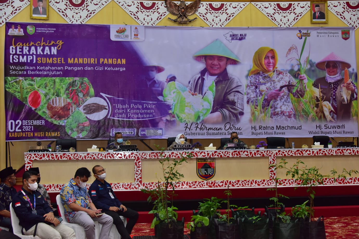 Launching Gerakan Sumsel Mandiri Pangan Secara Virtual di Auditorium Pemerintah Mura