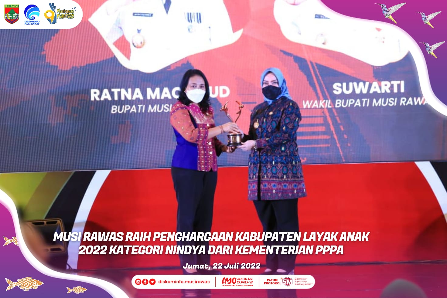 Raih Penghargaan Kabupaten Layak Anak 2022 Katagori