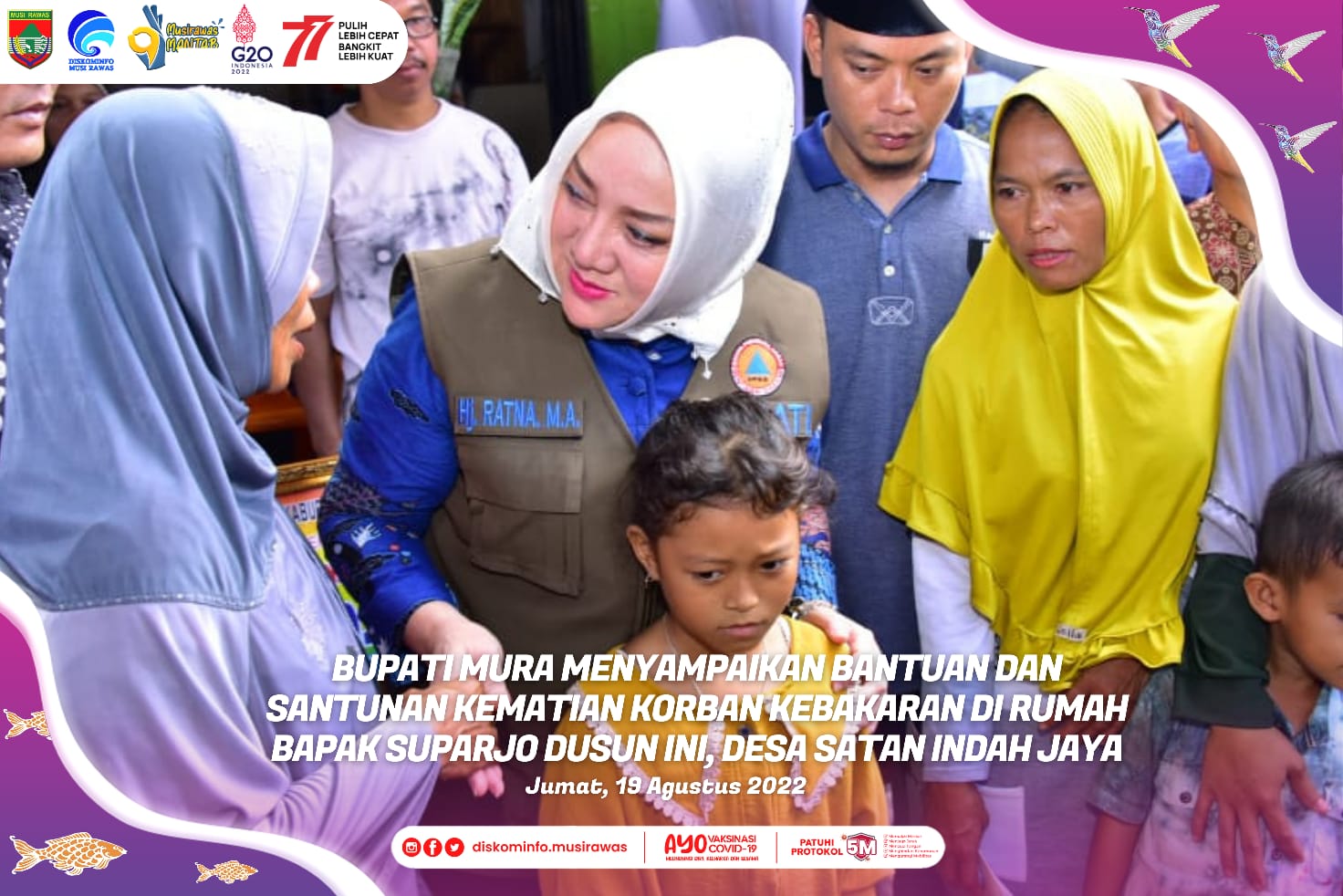 Bantuan serta santunan kematian untuk korban kebakaran yang meninggal dunia