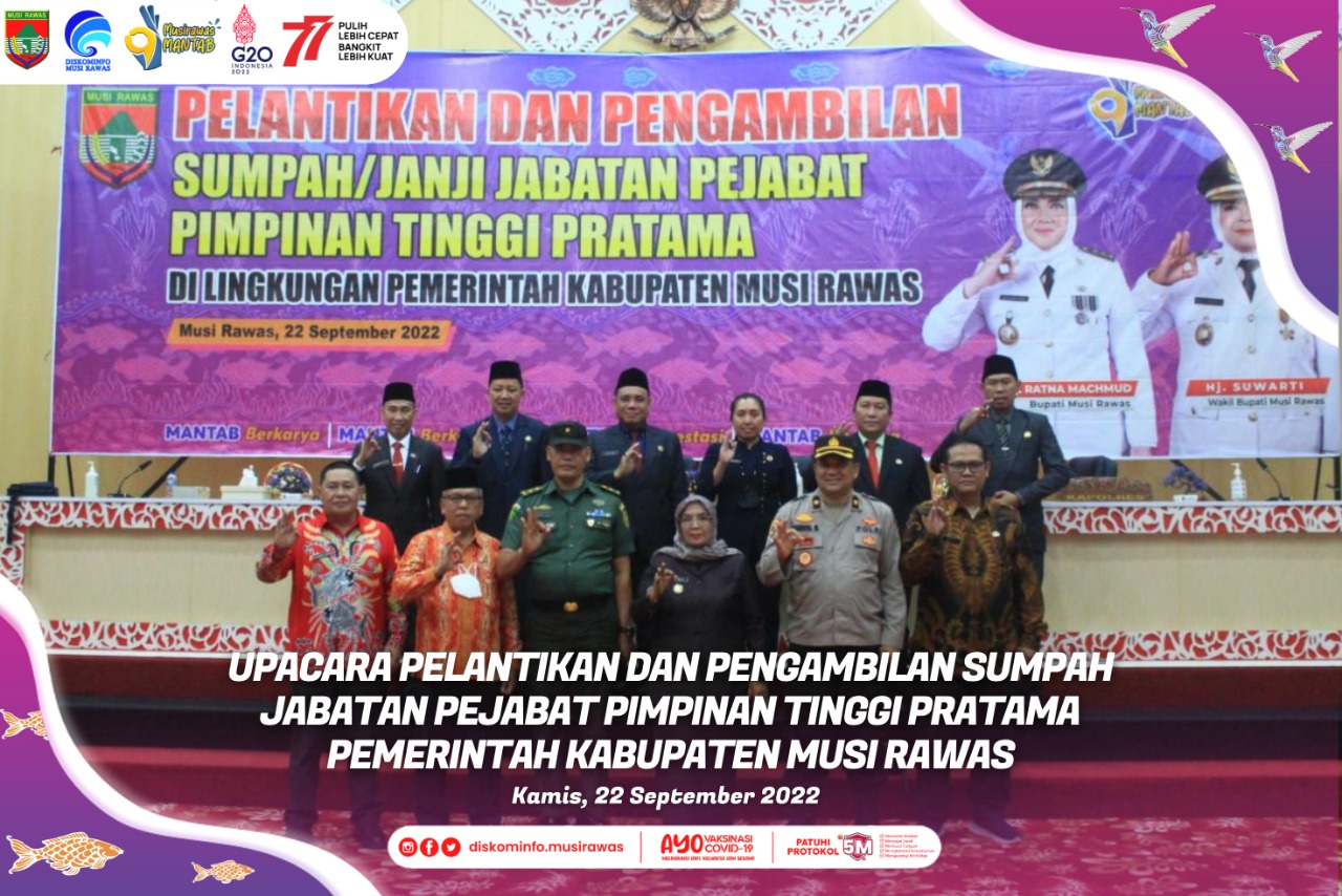 Pelantikan dan Pengambilan Sumpah/Janji Jabatan Pejabat Pimpinan Tinggi Pratama di lingkungan Pemeri