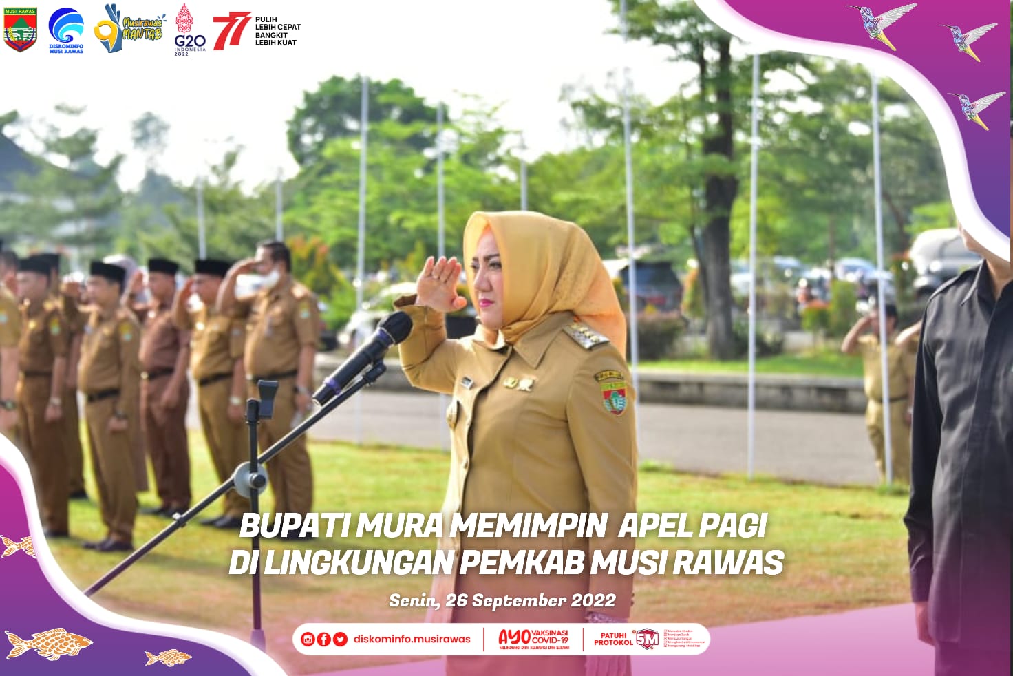 Apel Pagi lingkup Pemerintah Kabupaten Musi Rawas di halaman Kantor Bupati Musi Rawas