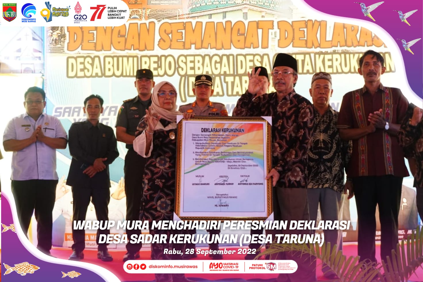 Peresmian Deklarasi Desa Sadar Kerukunan di Desa Bumi Rejo