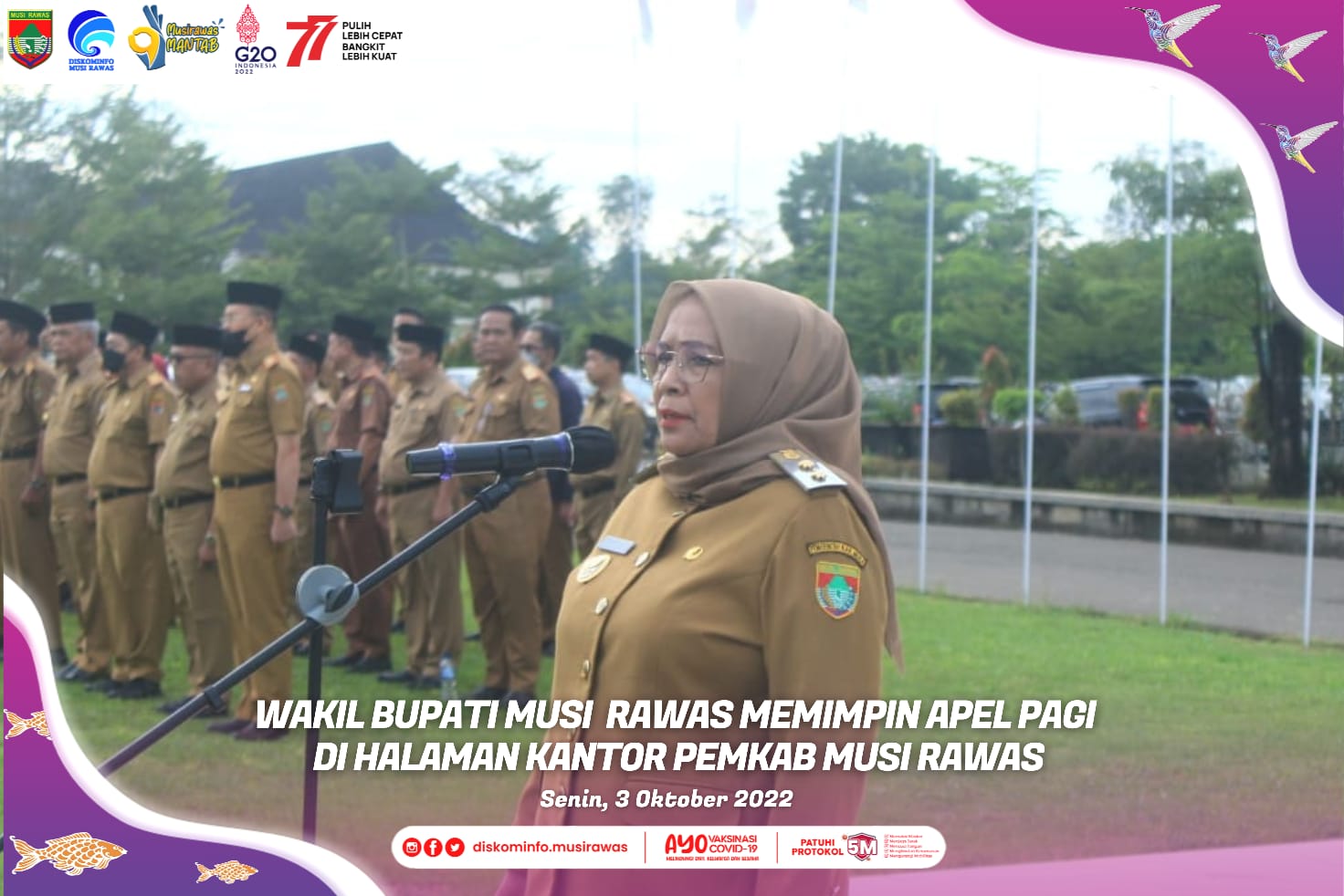 Apel pagi di halaman Kantor Pemerintah Kabupaten