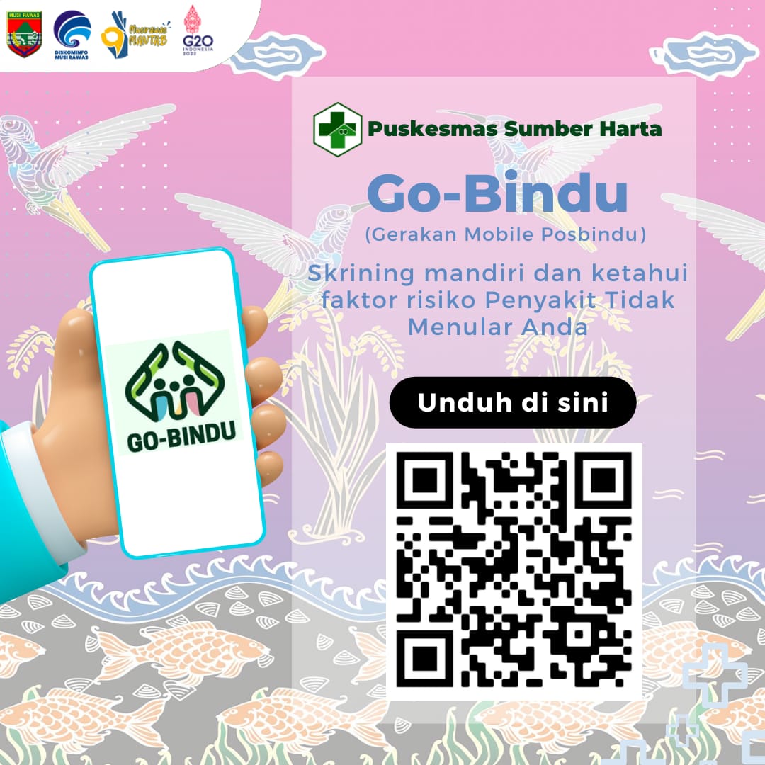 Monitor dan jaga kesehatan, Puskesmas Sumber Harta sediakan layanan kesehatan berupa aplikasi.