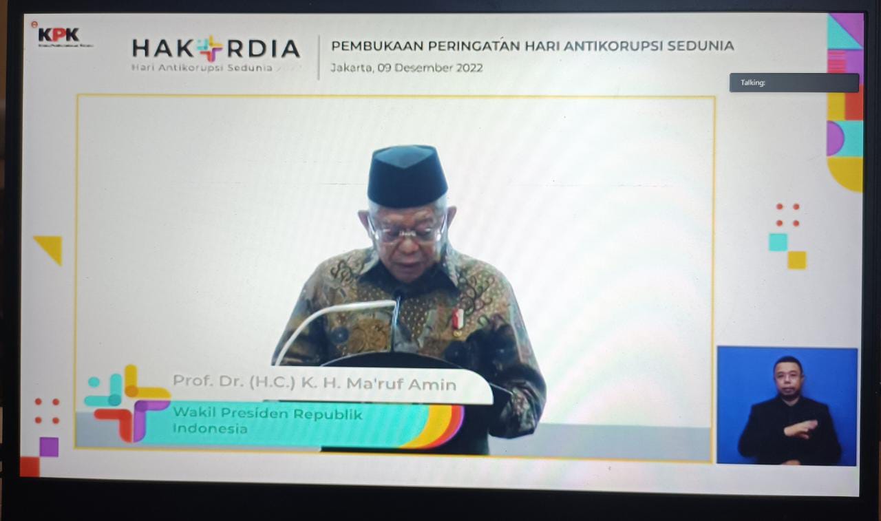 Peringatan Hari Anti Korupsi Sedunia 2022 melalui konferensi video