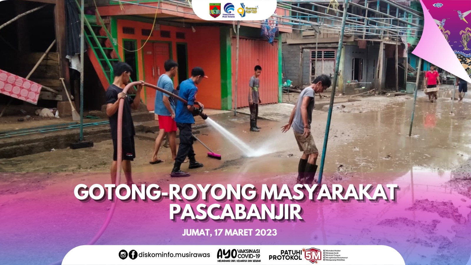 Gotong-royong bersihkan sisa banjir di wilayah Kabupaten Musi Rawas