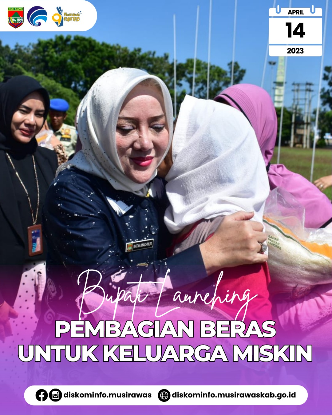 Bupati Launching Pembagian Beras Untuk Keluarga Miskin