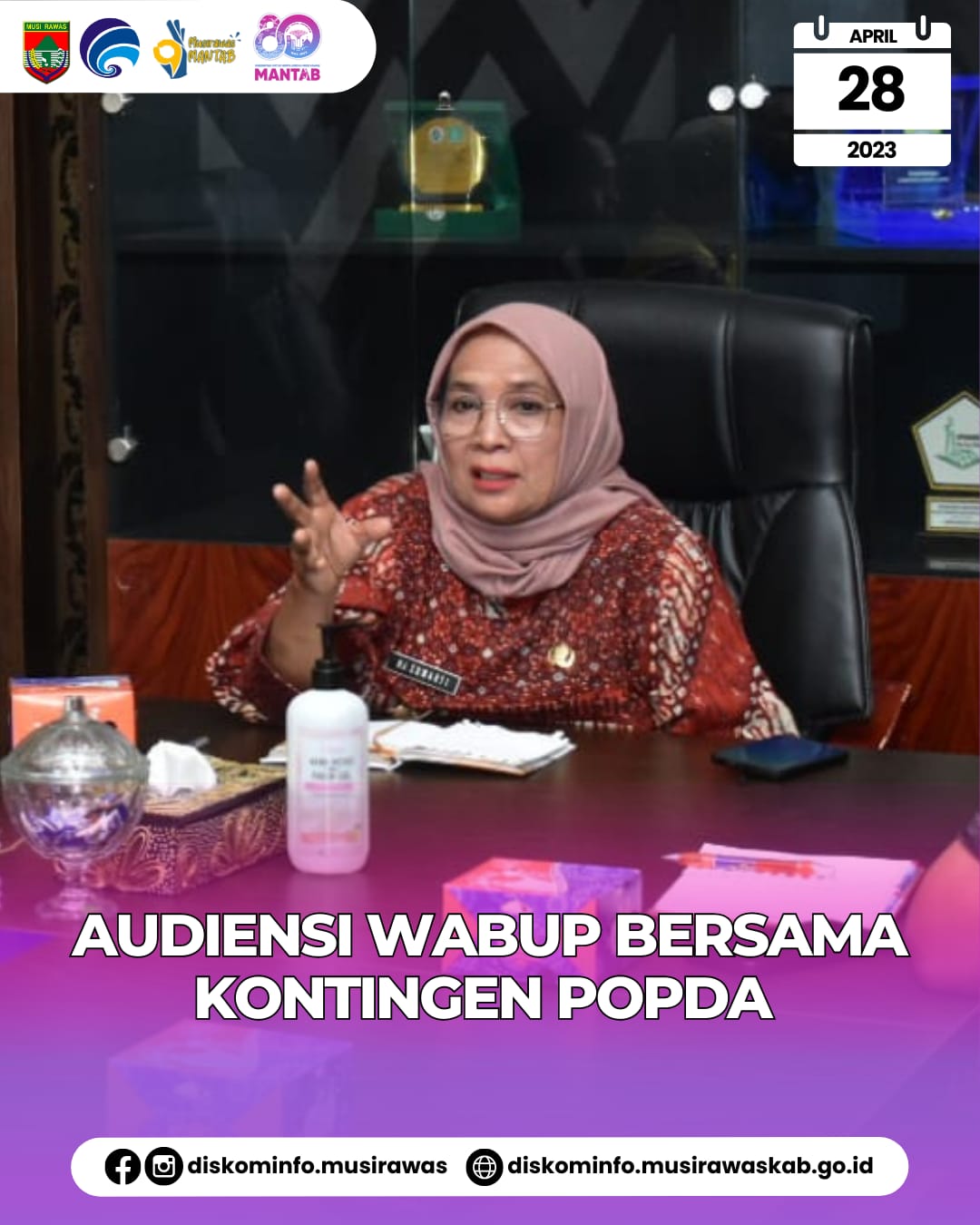 Audiensi Wakil Bupati Musi Rawas bersama Kontingen POPDA