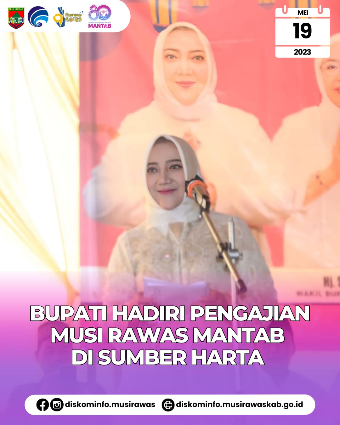 Bupati Hadiri Pengajian Musi Rawas Mantab di Sumber Harta sekaligus Serahkan Bantuan Pembangunan Masjid dan Santunan Anak Yatim