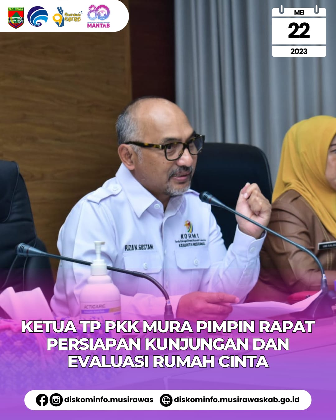 Rapat Persiapan Kunjungan dan Evaluasi Rumah Cinta oleh TP PKK Provinsi Sumatera Selatan