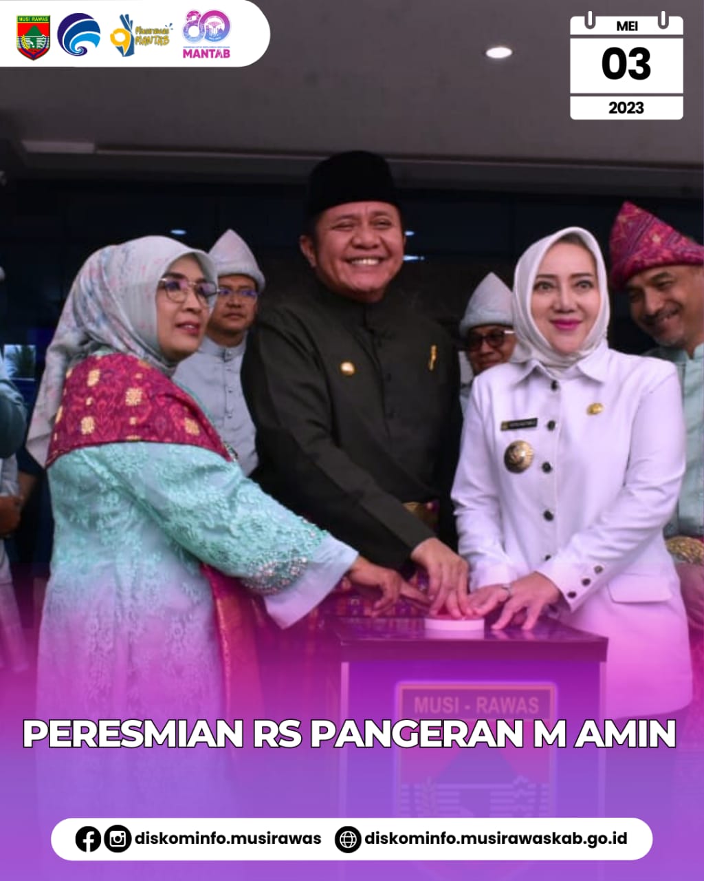 Gubernur Sumatera Selatan H. Herman Deru resmikan RS Pangeran Mohammad Amin