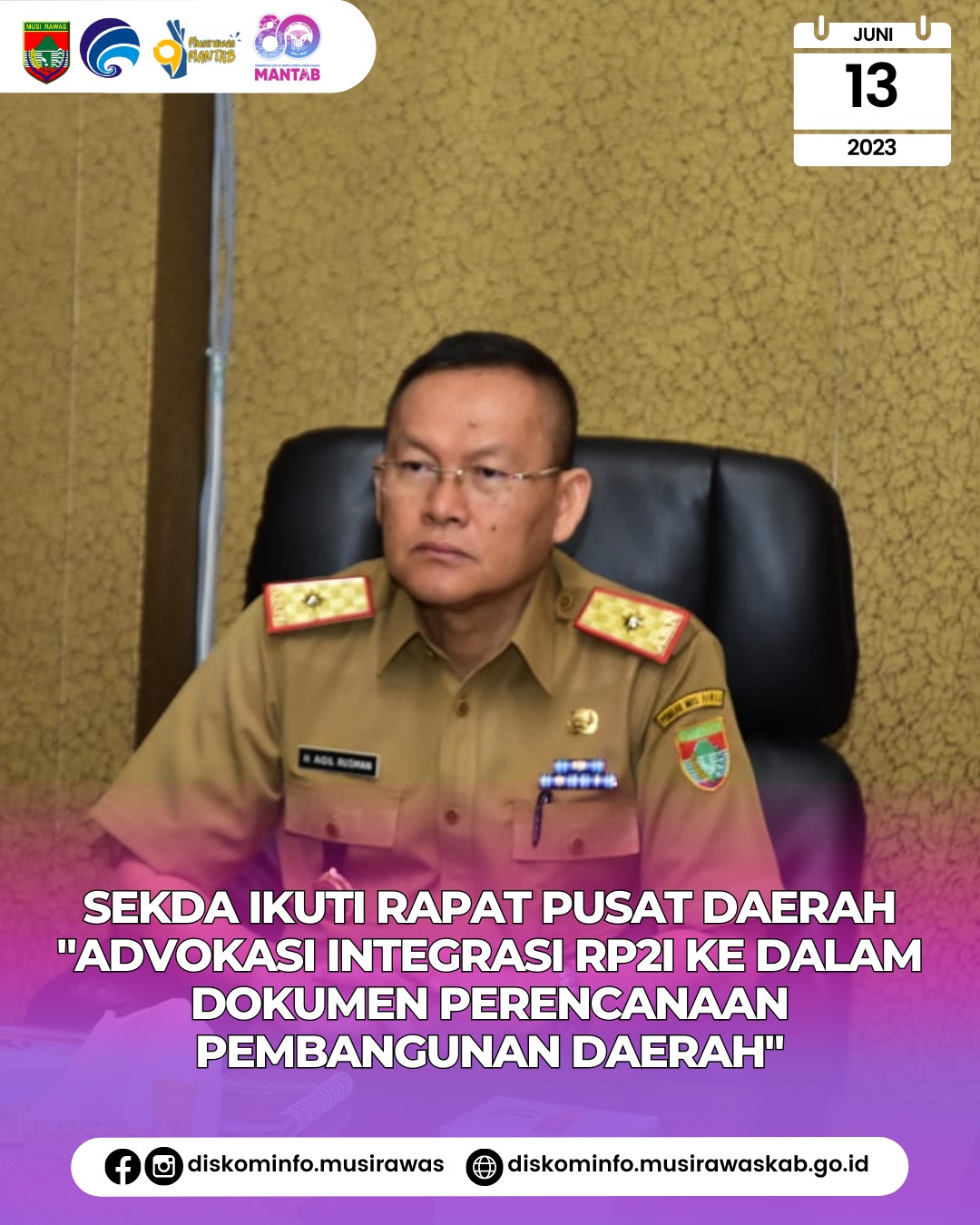 Rapat Pusat Daerah Advokasi Integrasi Rencana Pengelolaan dan Pengembangan Irigasi (RP2I) ke dalam Dokumen Perencanaan Pembangunan Daerah