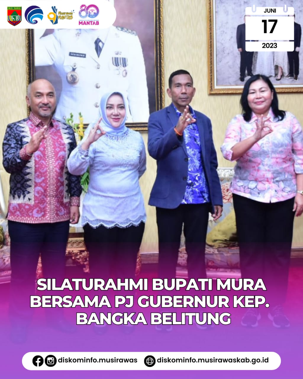 Silaturahmi Bupati Musi Rawas bersama Pj Gubernur Kep. Bangka Belitung