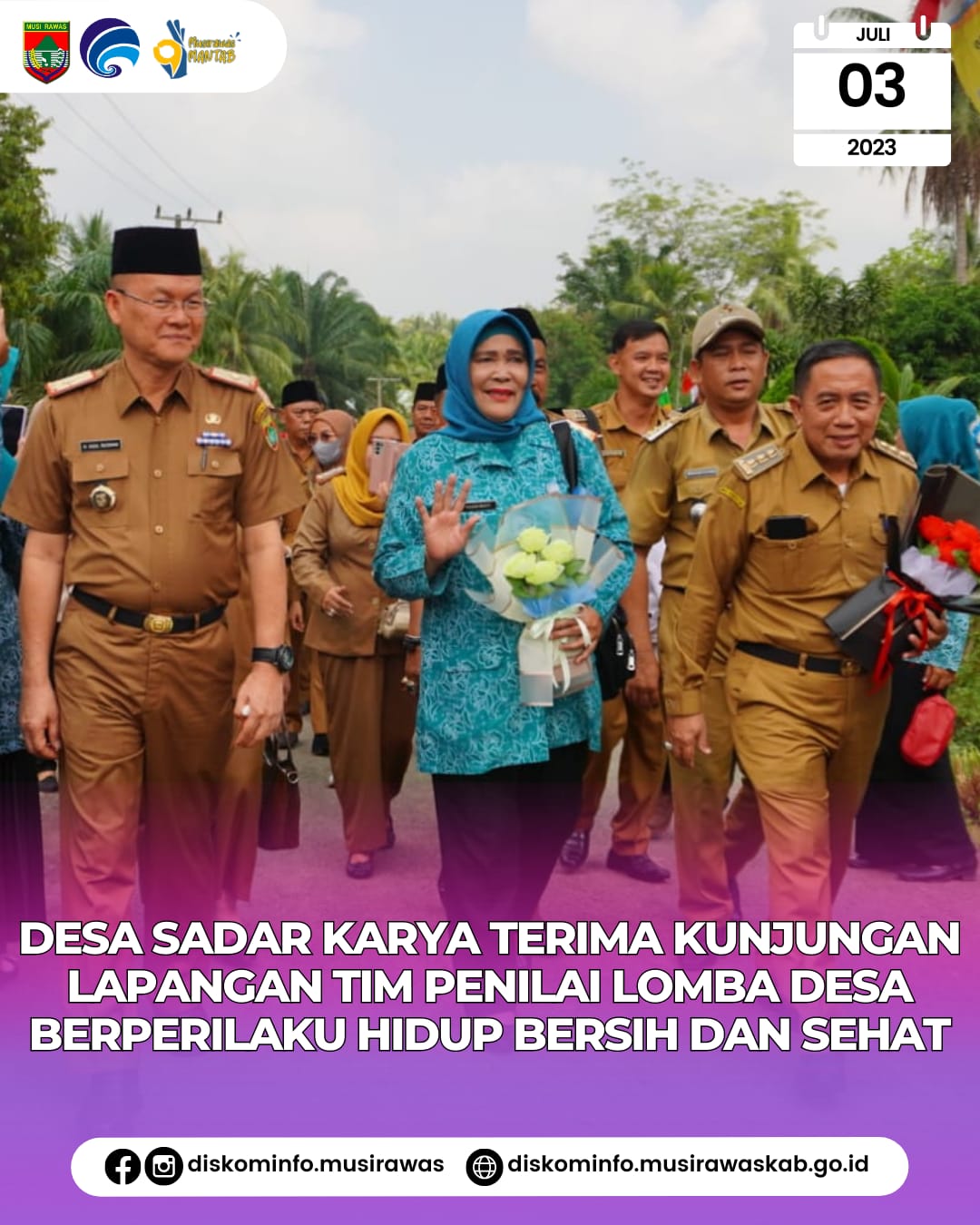 kunjungan lapangan Tim Penilai Lomba Desa Berperilaku Hidup Bersih dan Sehat Tingkat Provinsi Sumatera Selatan