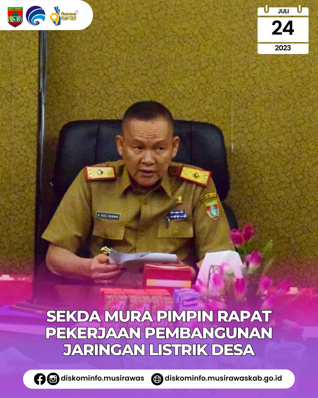 Rapat Pekerjaan Pembangunan Jaringan Listrik Desa di Kabupaten Musi Rawas