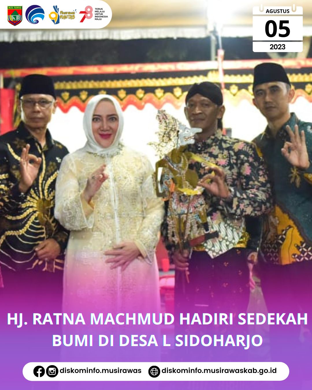 Pagelaran Wayang Kulit Semalam Suntuk Dalam rangka Tasyakuran sedekah Bumi Desa L Sidoharjo