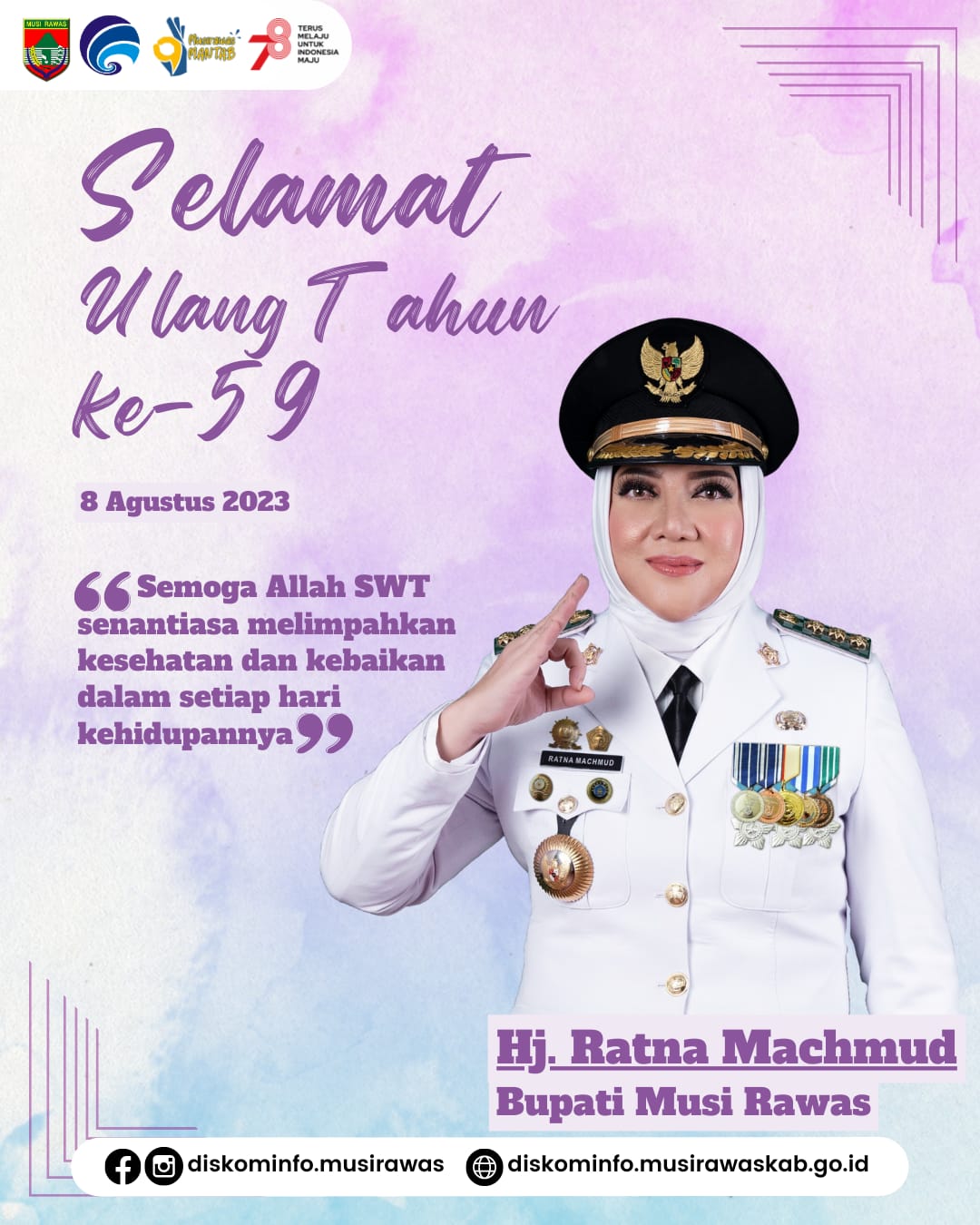 Selamat Ulang Tahun Bupati Musi Rawas Hj. RATNA MACHMUD