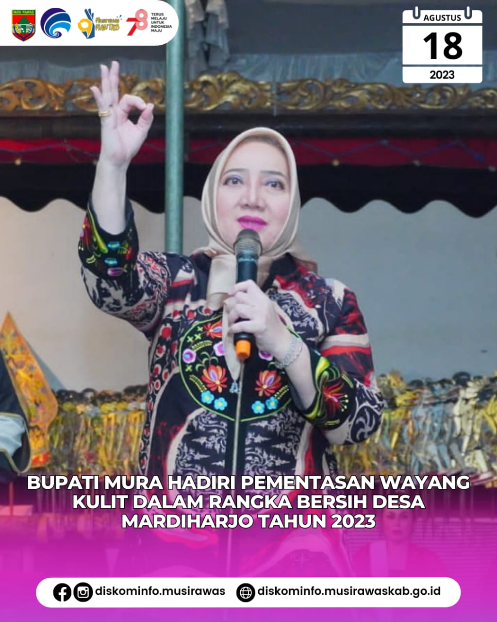 Pementasan Wayang Kulit dalam Rangka Bersih Desa Mardiharjo Tahun 2023