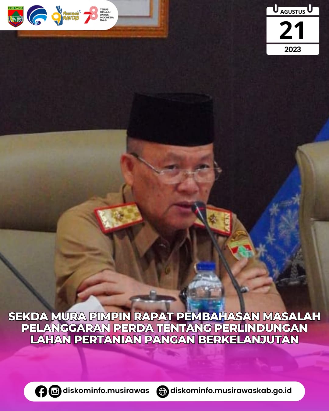 Rapat Pembahasan Permasalahan Kegiatan Melanggar Perda Nomor 3 Tahun 2018 Tentang Perlindungan Lahan Pertanian Pangan Berkelanjutan