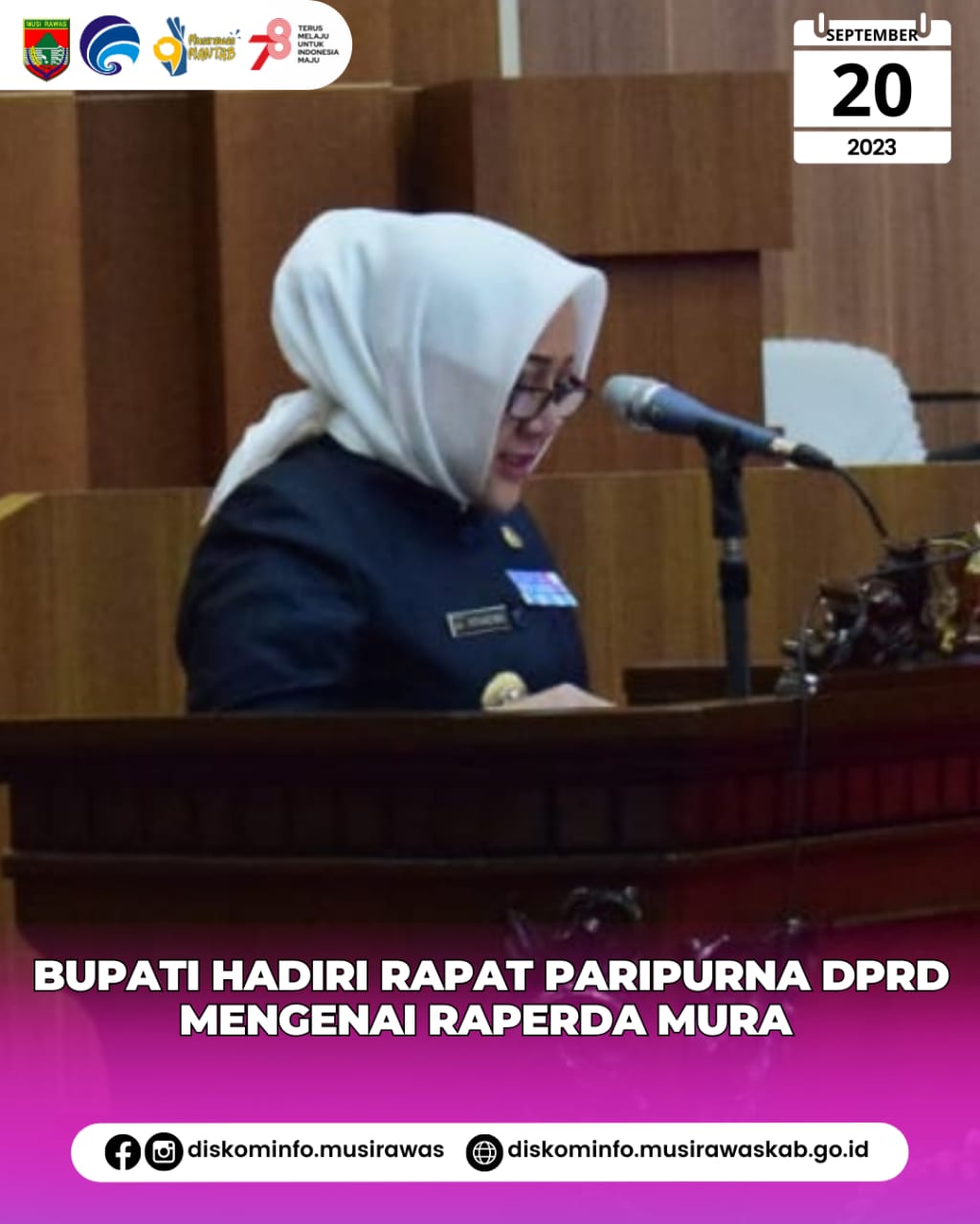 Rapat Paripurna DPRD Kabupaten Musi Rawas mengenai tiga Raperda Kabupaten Musi Rawas