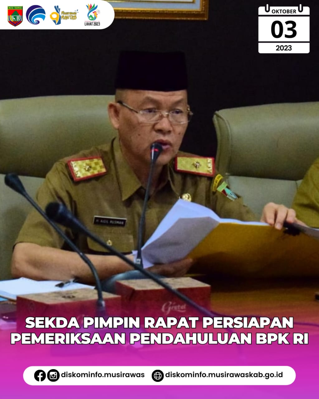 Rapat Persiapan Pemeriksaan Pendahuluan BPK RI atas Belanja Daerah Tahun 2023