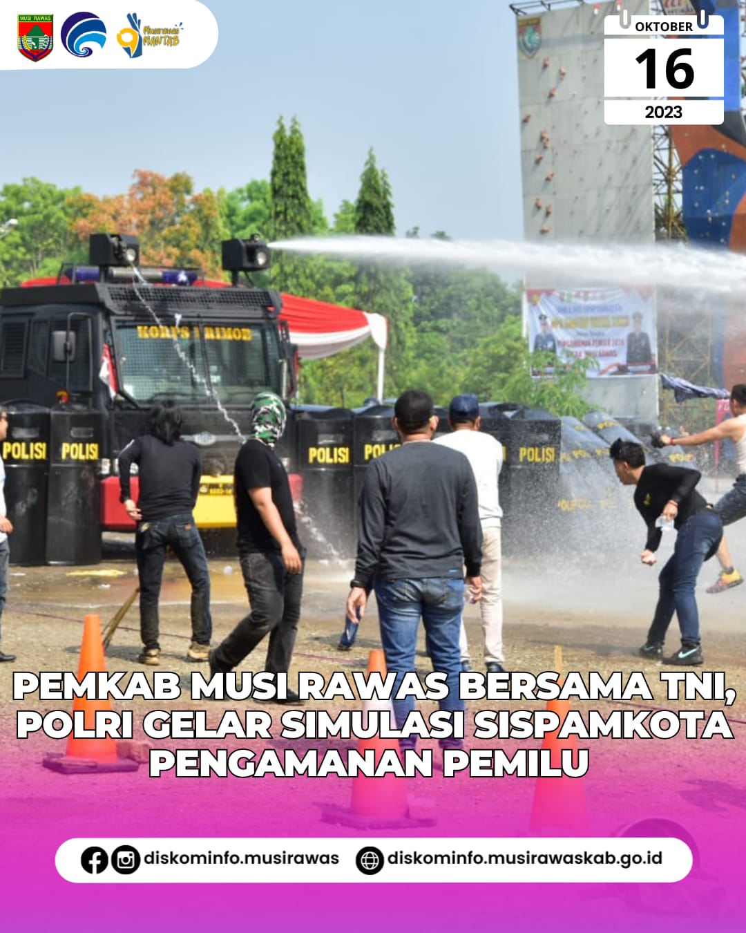 Simulasi Sistem Pengaman Dalam Kota Polres Musi Rawas dalam rangka Pengamanan Pemilu 2023 2024