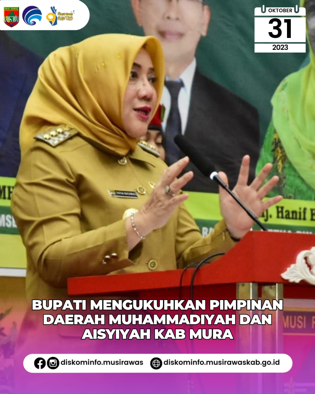 Bupati Musi Rawas kukuhkan Pimpinan Daerah Muhammadiyah dan Pimpinan Daerah Aisyiyah Kabupaten Musi Rawas Periode 2022 2027