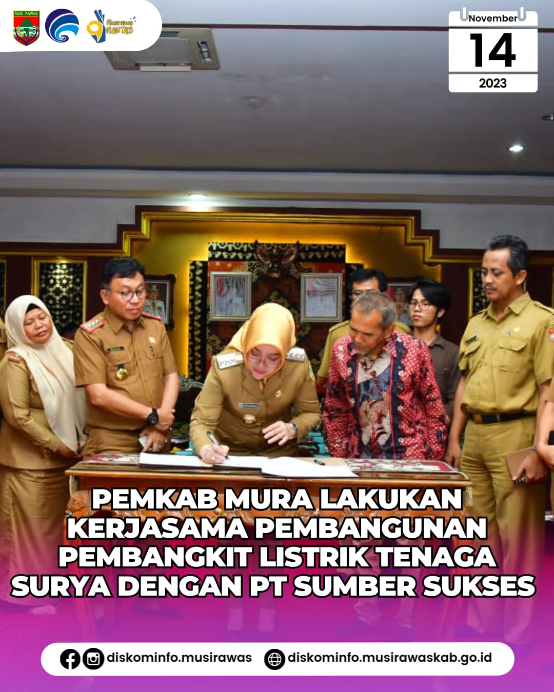 Dukung pembangunan energi hijau di Sumatera Selatan, Pemkab Mura lakukan kerjasama dengan PT Sumber Energi Sukses Makmur