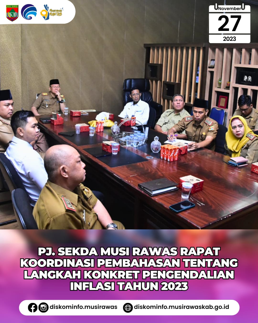 Rapat Koordinasi dalam Rangka Pembahasan Tentang Langkah Konkret Pengendalian Inflasi di Daerah Tahun 2023