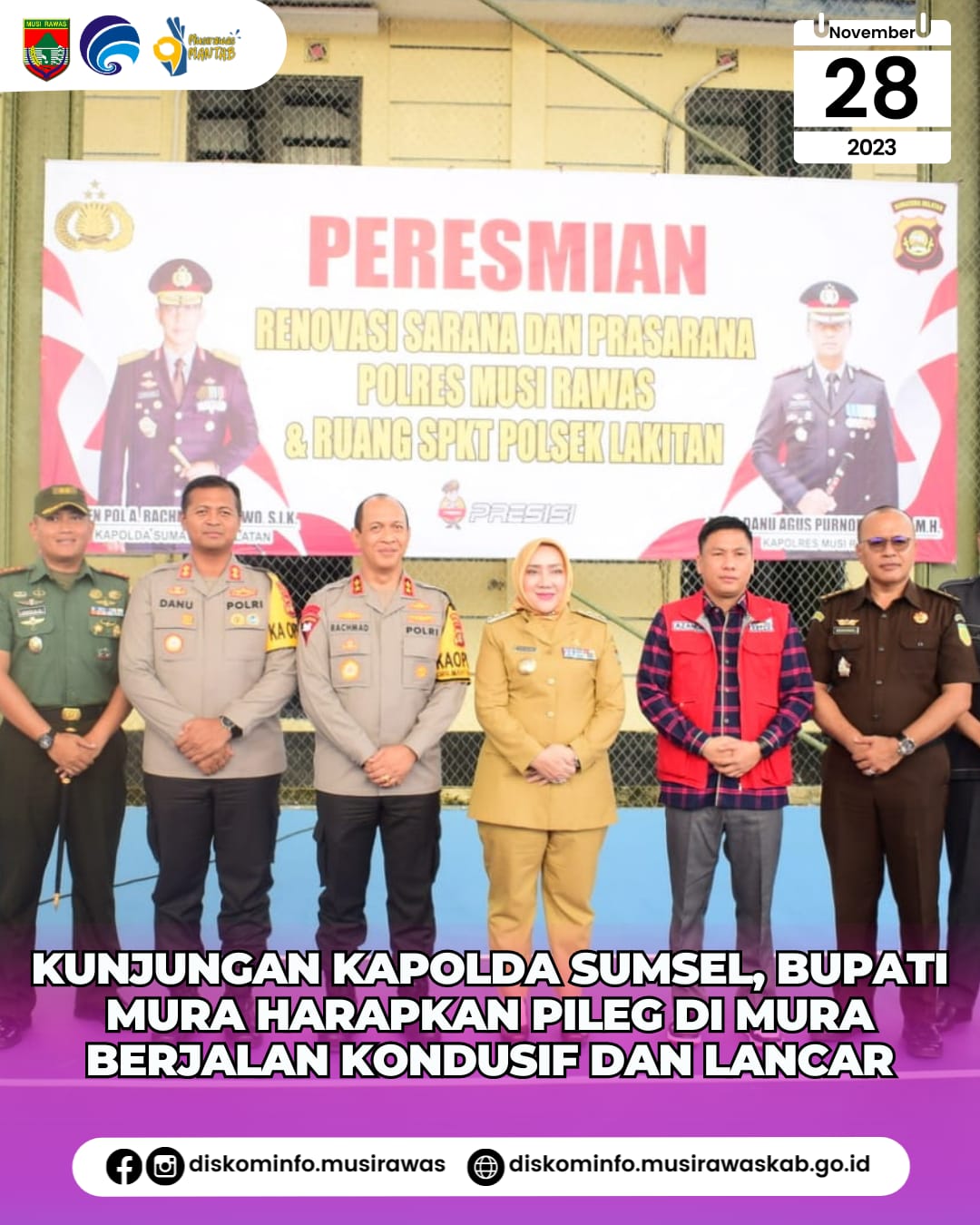 Kunjungan Kapolda Sumsel Bupati Musi Rawas harapkan PILEG di Musi Rawas berjalan kondusif dan lancar