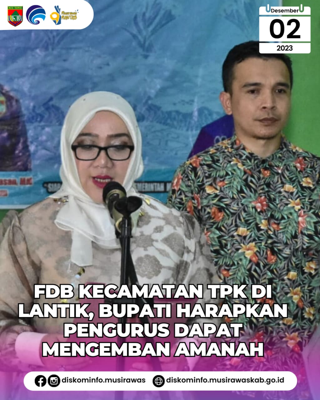 FDB Kecamatan TPK Dilantik, Bupati Harapkan Pengurus Dapat Mengemban Amanah