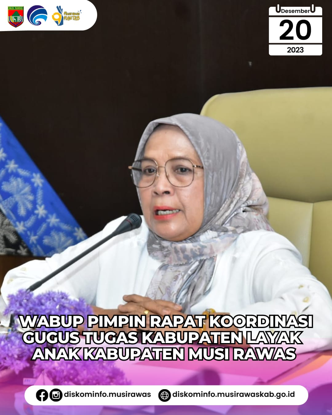 Wakil Bupati Musi Rawas Pimpin Rapat Koordinasi Gugus Tugas KLA Kabupaten Musi Rawas