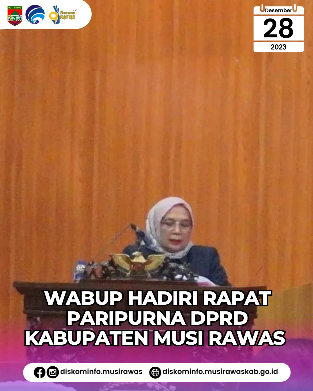 Wakil Bupati Musi Rawas hadiri Rapat Paripurna DPRD Kabupaten Musi Rawas Tahun 2023