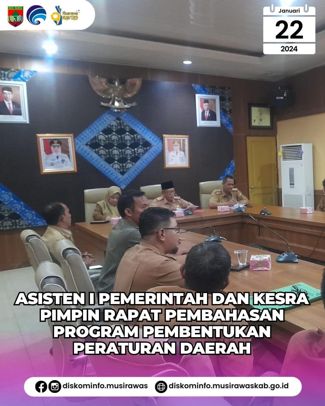 Asisten I Pemerintahan dan Kesra pimpin Rapat Pembahasan Usulan Program Pembentukan Daerah Tahun 2024