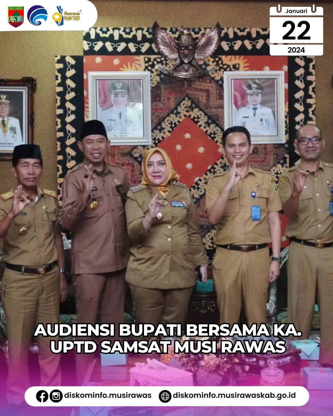 Audiensi Bupati Musi Rawas bersama Ka. UPTD Samsat Musi Rawas II