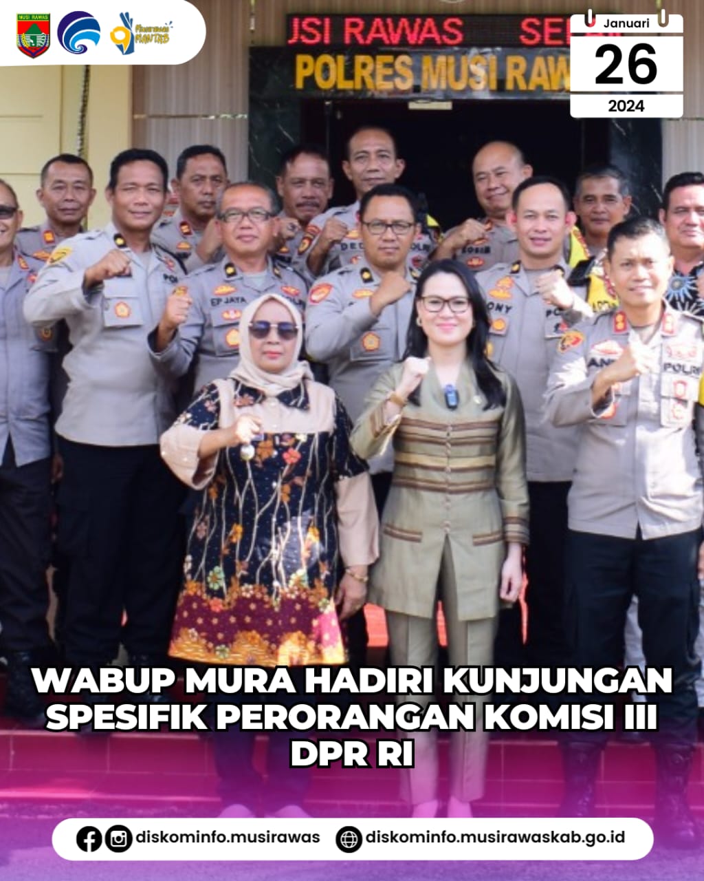 Wabup Mura Hadiri Kunjungan Spesifik Perorangan Komisi III DPR RI