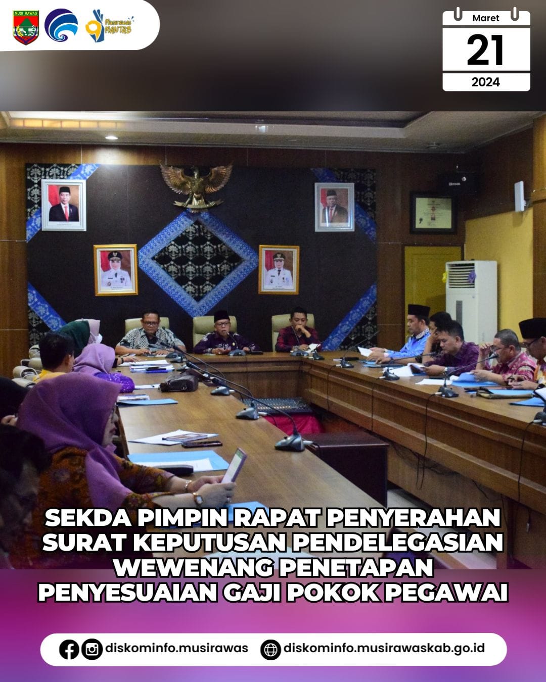 Sekda Mura pimpin Rapat Pendelegasian Wewenang Penetapan Penyesuaian Gaji Pokok PNS