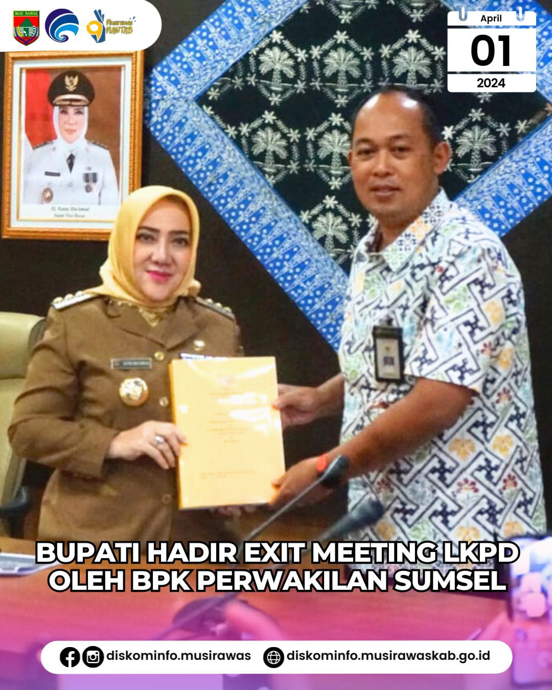 Bupati Hadir Exit Meeting LKPD oleh BPK Perwakilan Sumsel