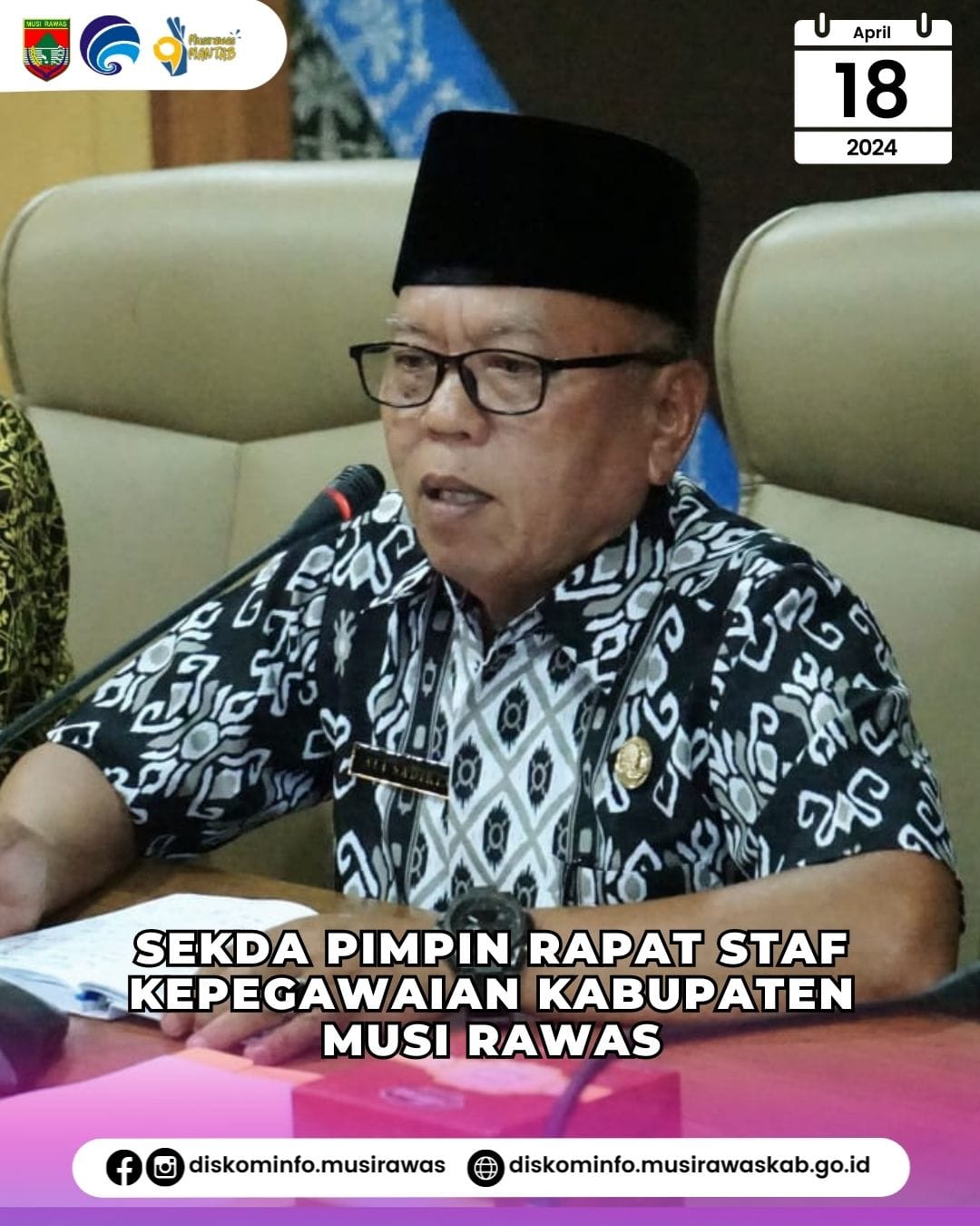 Sekda pimpin Rapat Staf Kepegawaian Kabupaten Musi Rawas