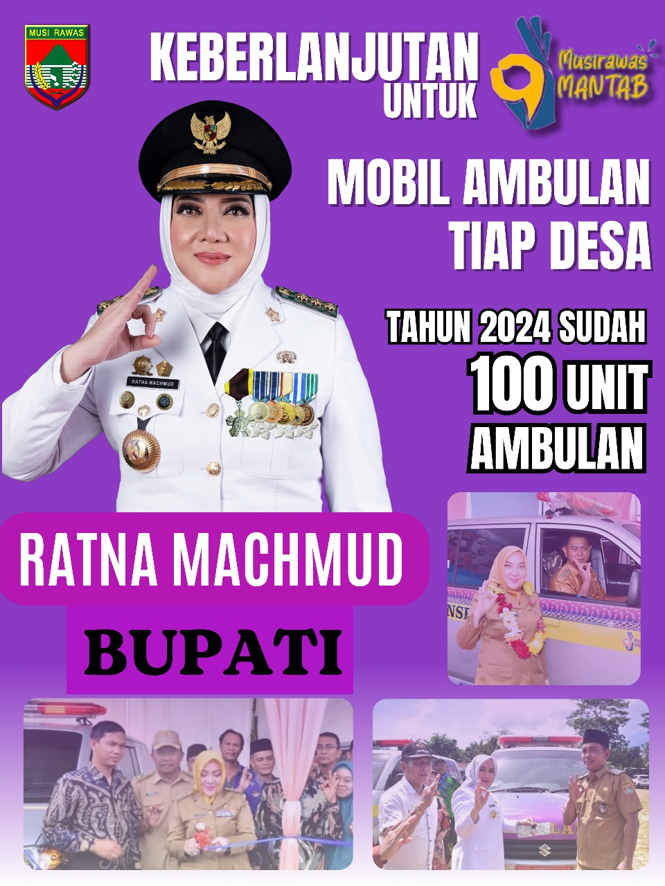 Bupati Hj Ratna Machmud Tunaikan Janji Politik, 3.5 Tahun Menjabat Realisasikan 100 Unit Ambulance Desa